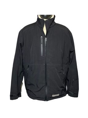 Dakota Rip-Stop Black Soft Shell Jacket Men Sz XL Fleece Lined Light Casual Coat